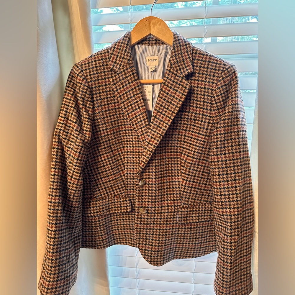 JCREW Houndstooth Blazer Size 12P NWT